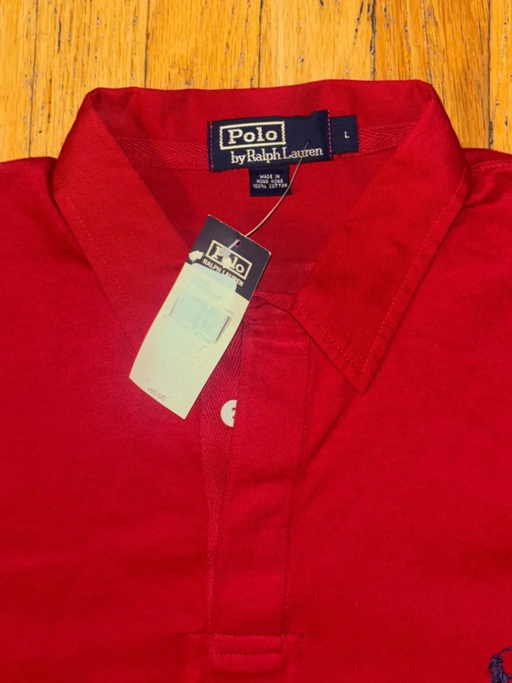 Polo Ralph Lauren Men’s NWT Long Sleeve Piqué Polo Shirt - Red - Large